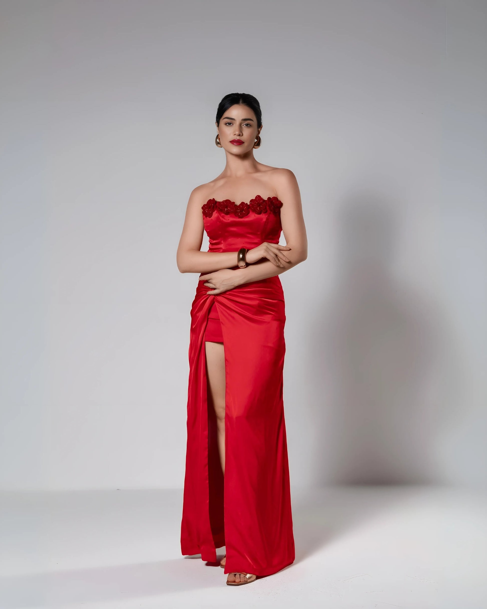 Red Fleur Corset Set