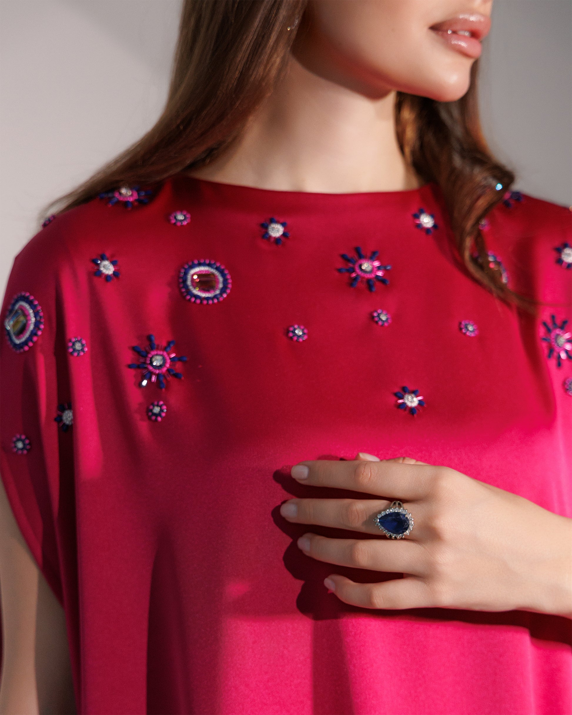 Alora Fuchsia Kaftan