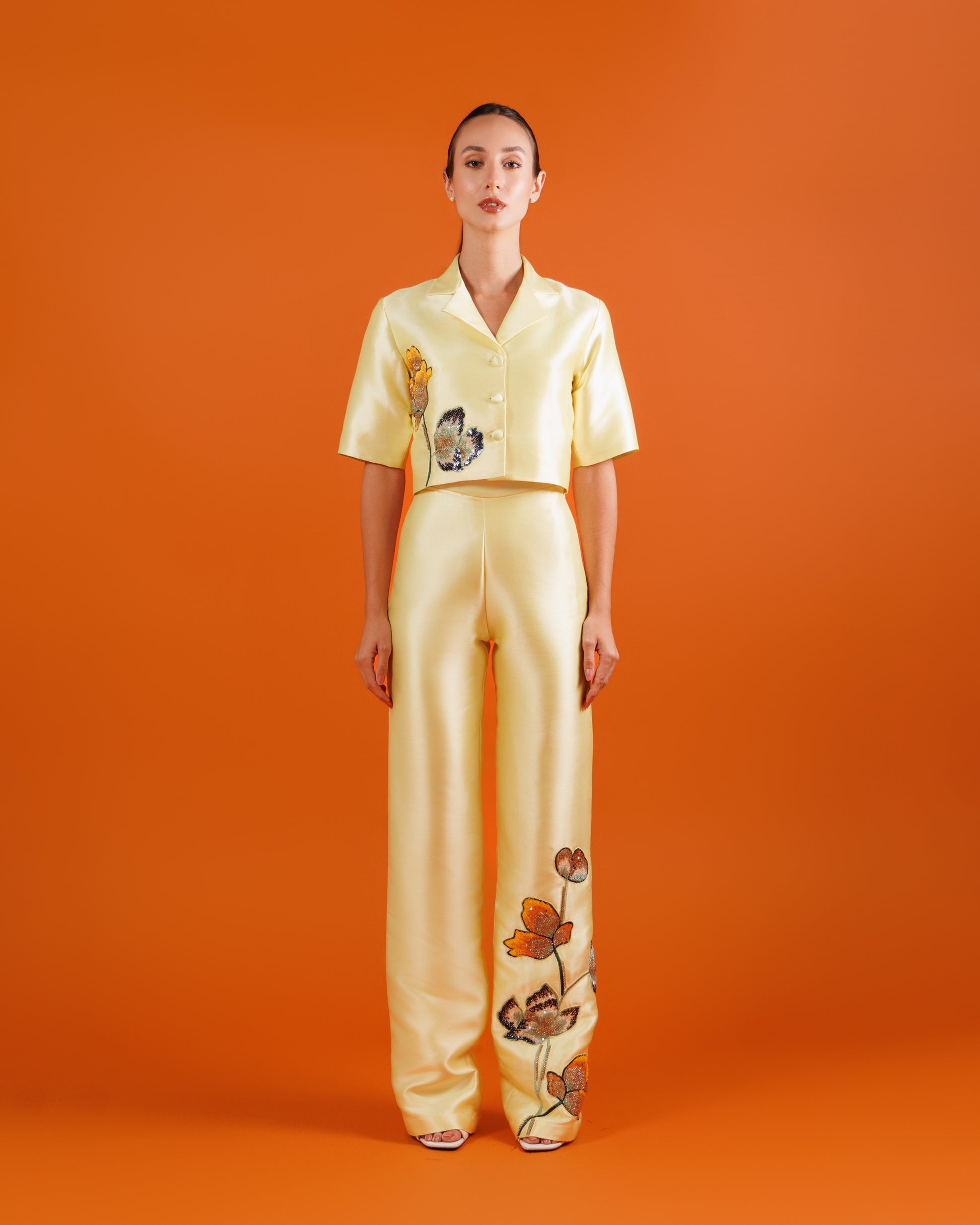 Golden Floral Co-Ord Set