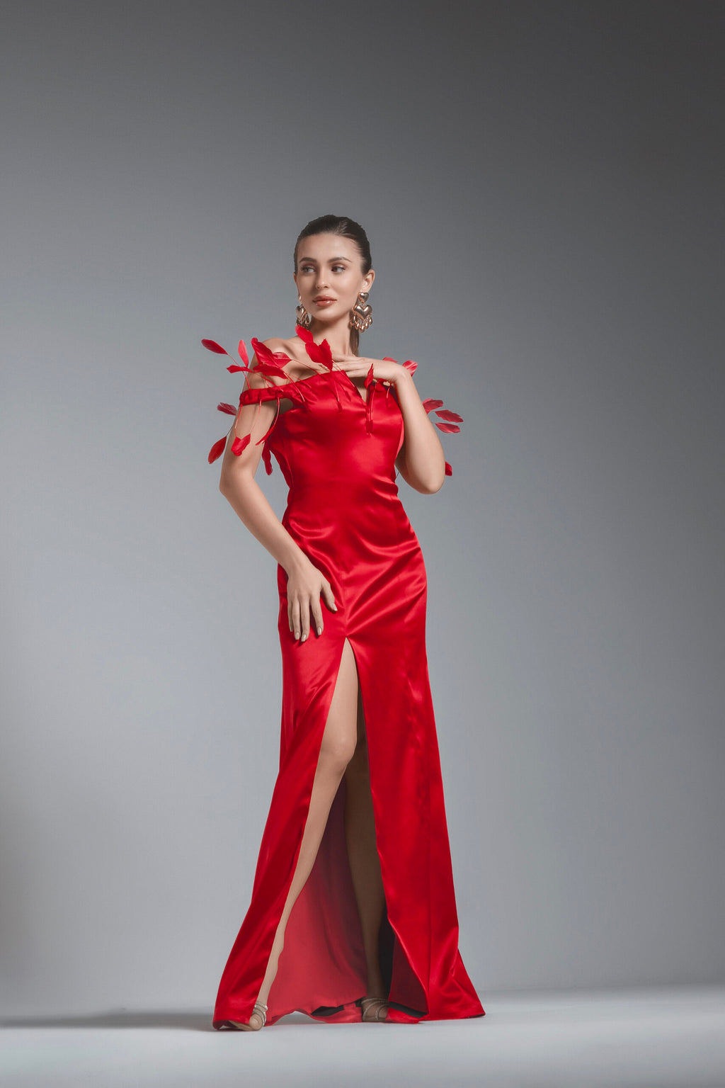 Crimson Slit Dress