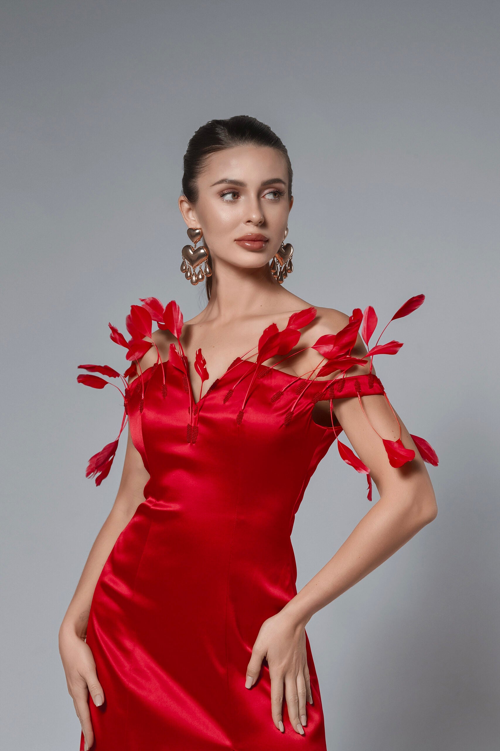 Crimson Slit Dress