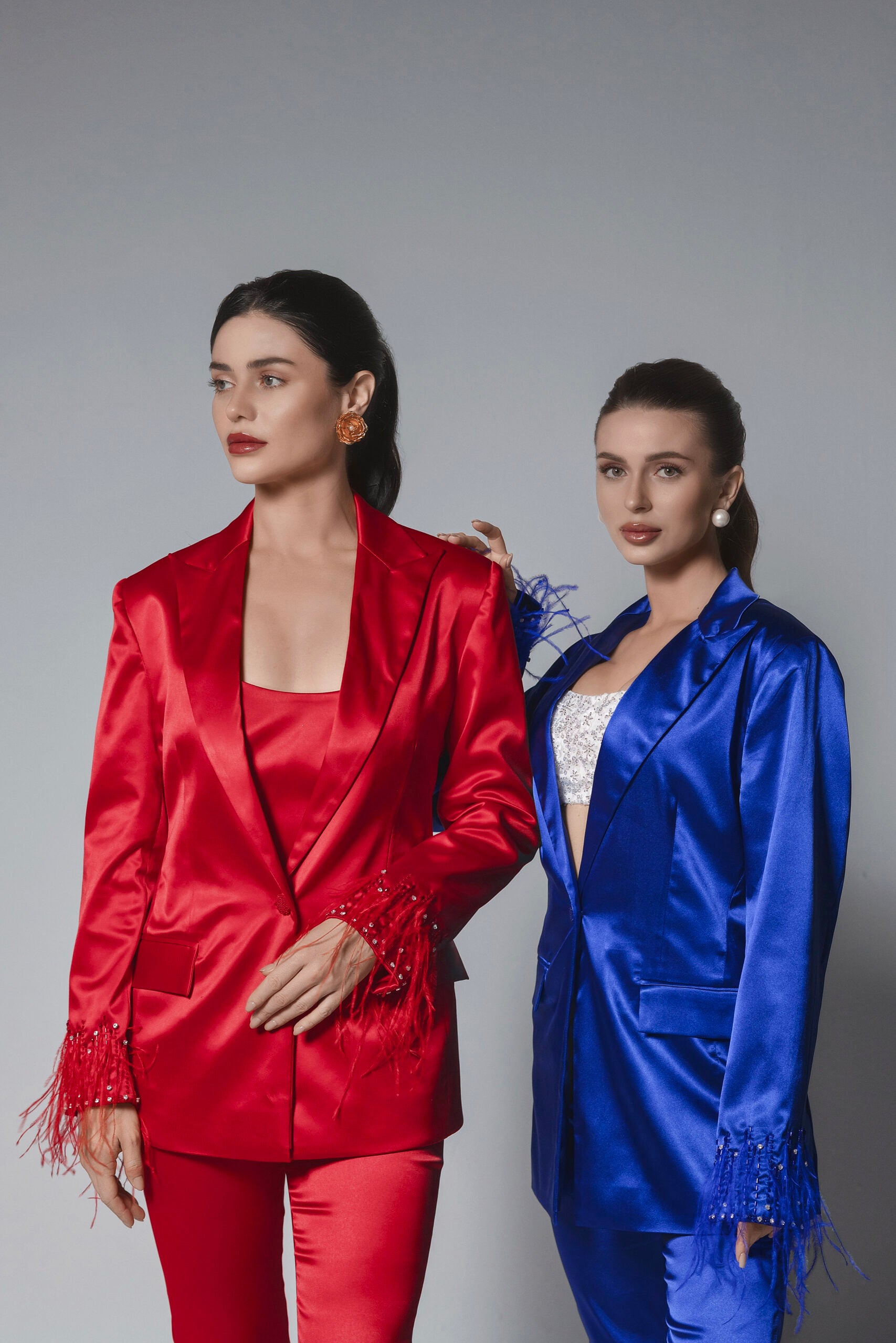 Red Luxe Blazer Set