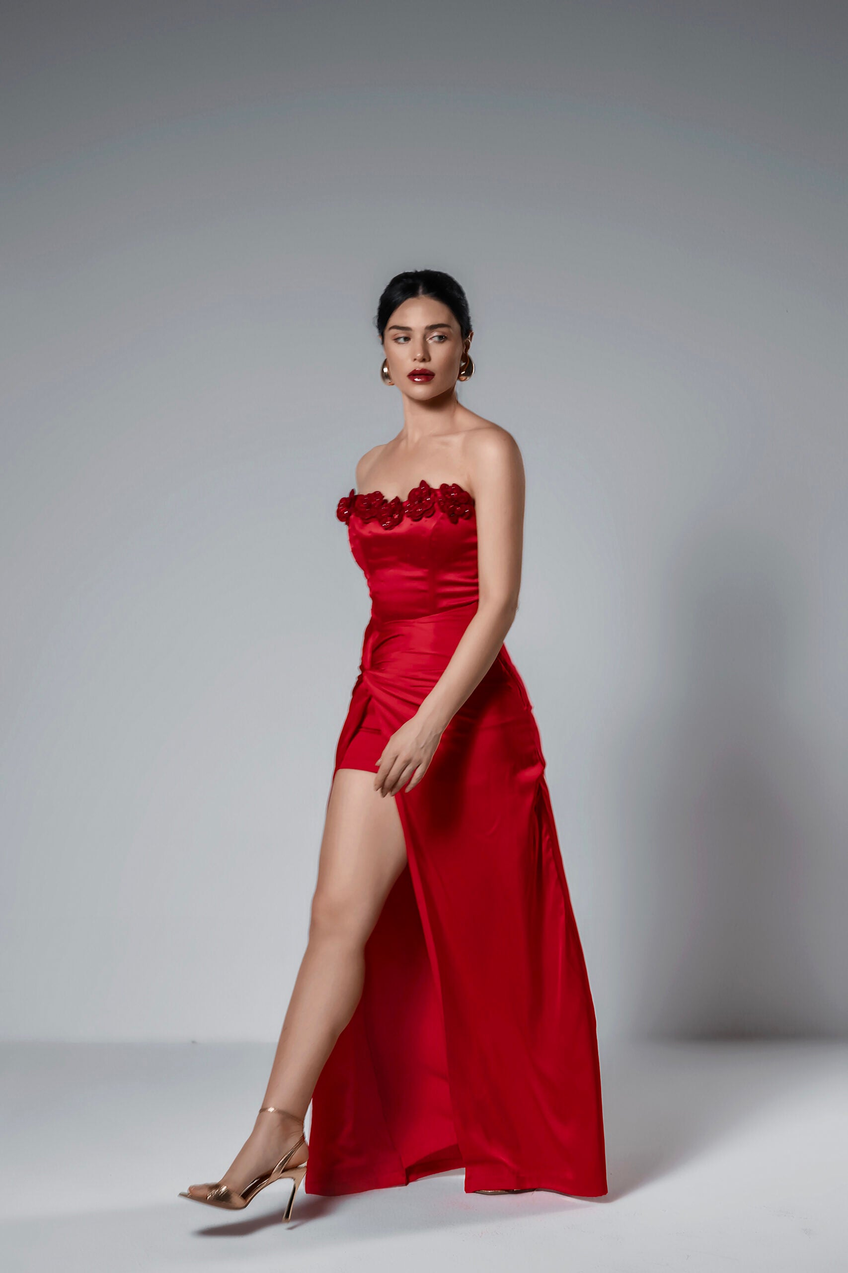 Red Fleur Corset Set