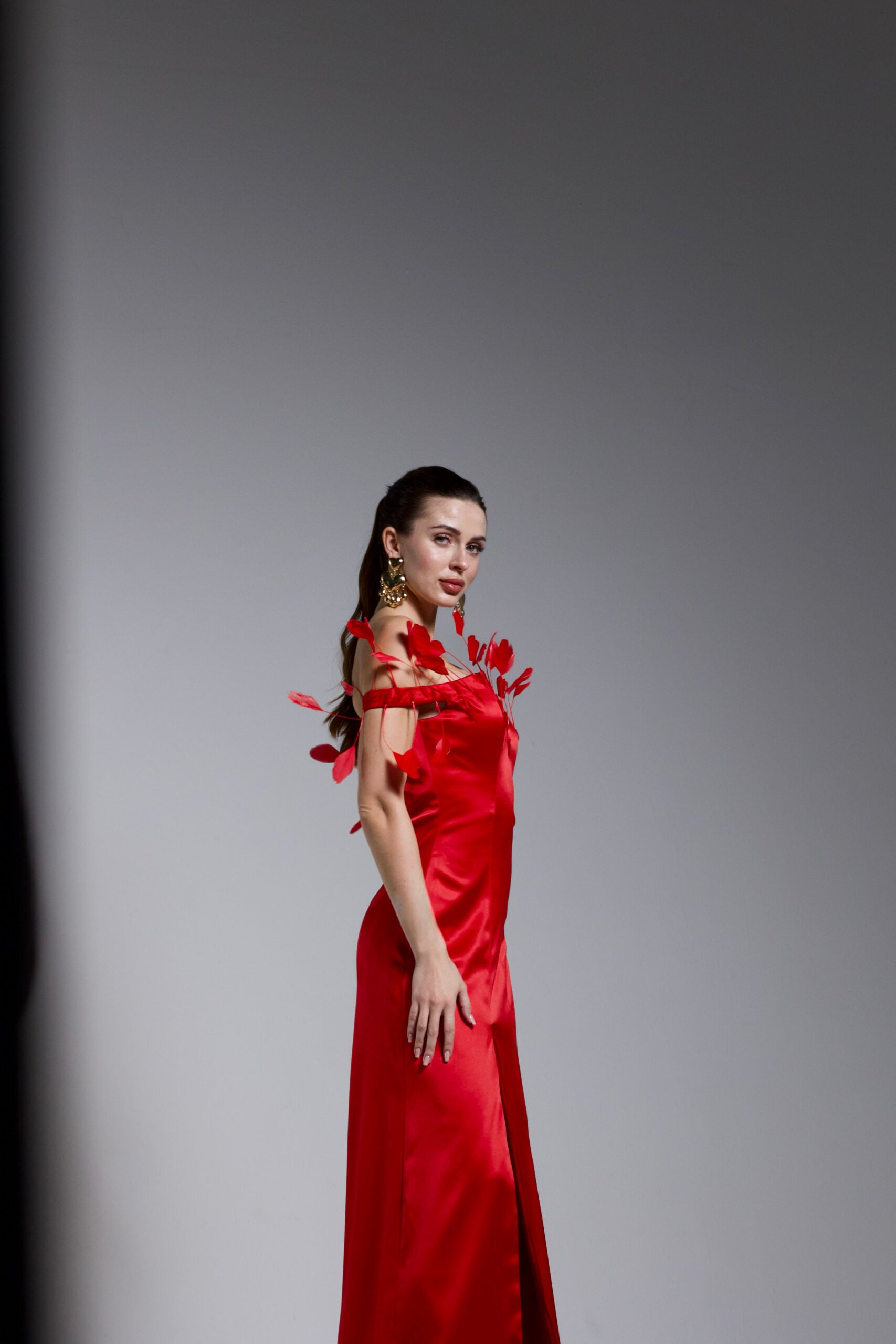Crimson Slit Dress